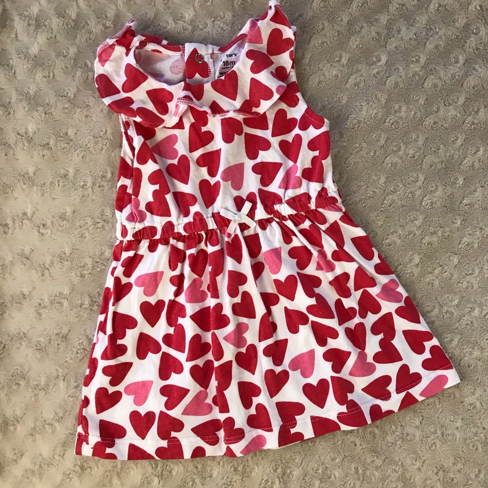 Carter’s Heart Print Dress Blue Plaid Crab Shirt - Picture 4 of 6